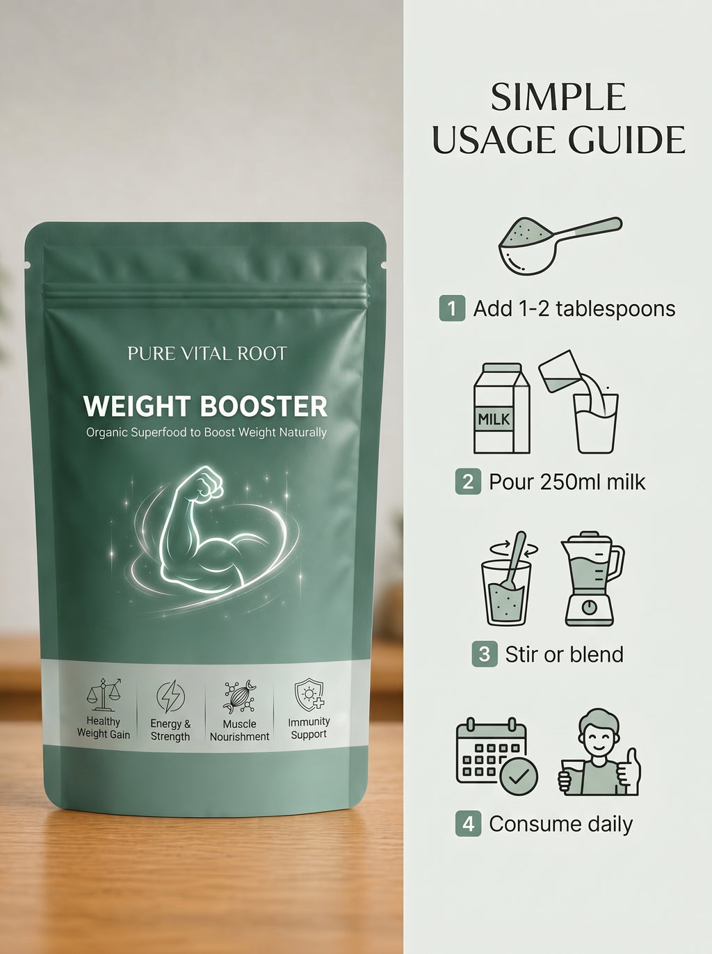 Weight Booster - Organic & Healthy Superfood for Weight Gain