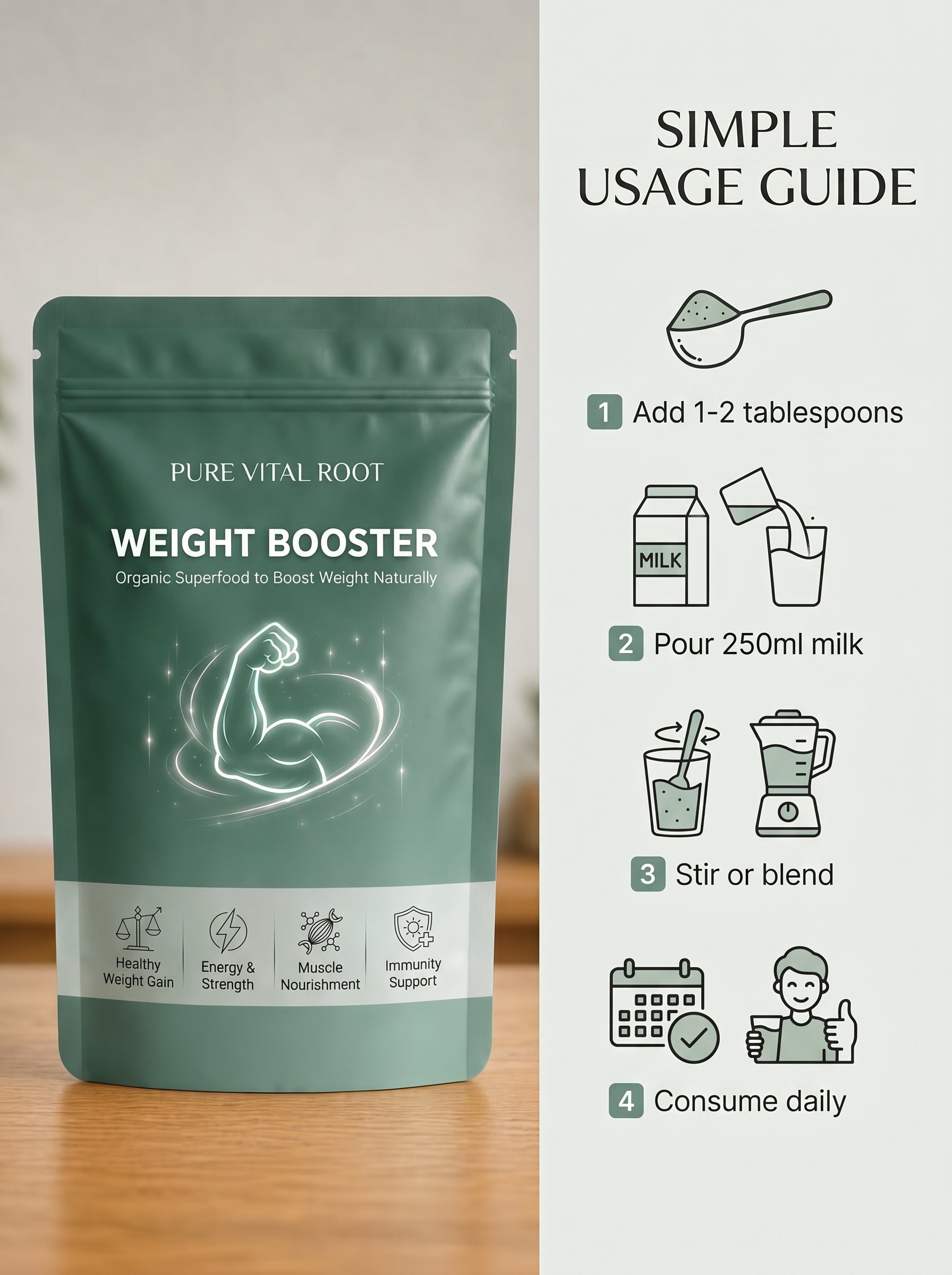 Weight Booster - Organic & Healthy Superfood for Weight Gain